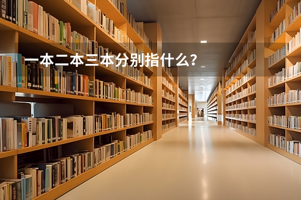 一本二本三本分别指什么？