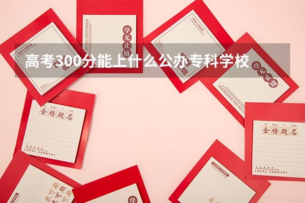 高考300分能上什么公办专科学校