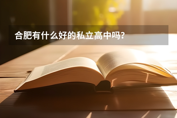 合肥有什么好的私立高中吗?