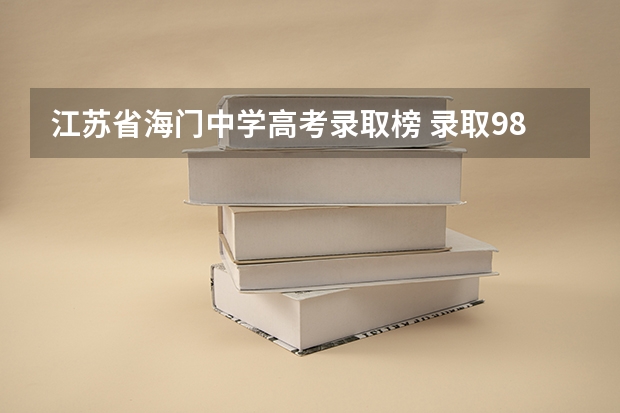 江苏省海门中学高考录取榜 录取985大学名单和录取211大学名单(海门能仁中学海中录取率)