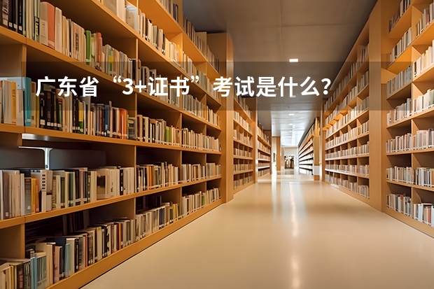 广东省“3+证书”考试是什么?