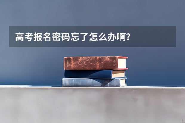 高考报名密码忘了怎么办啊?