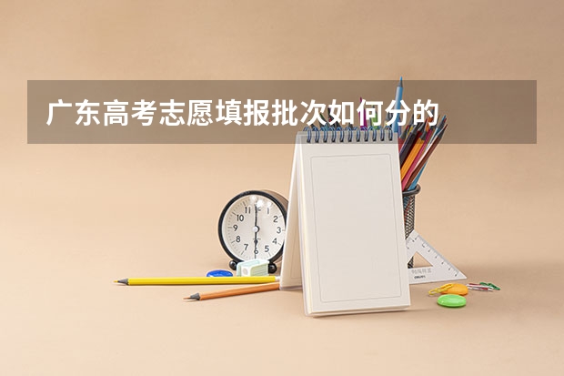 广东高考志愿填报批次如何分的