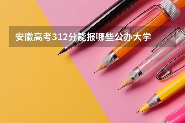 安徽高考312分能报哪些公办大学