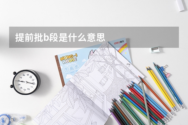 提前批b段是什么意思
