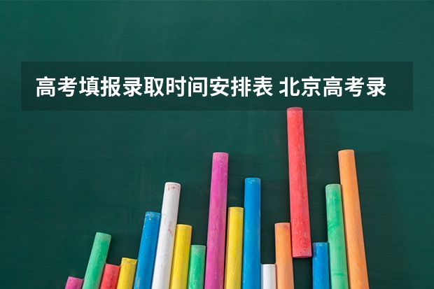高考填报录取时间安排表 北京高考录取时间安排表