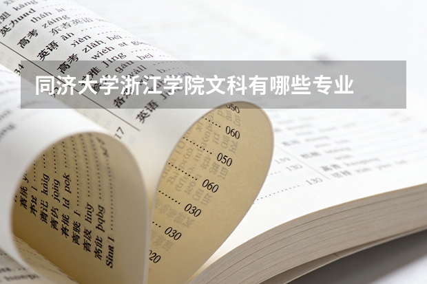 同济大学浙江学院文科有哪些专业