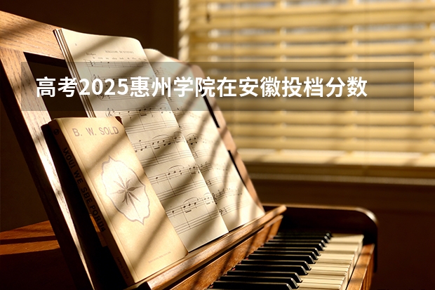 高考2025惠州学院在安徽投档分数线（2026参考）